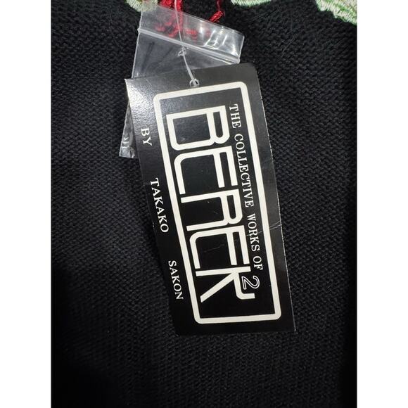 Vtg Berek 2 By Takako Sakon Cardigan Christmas Poinsettia Cabincore Sweater - Picture 12 of 15